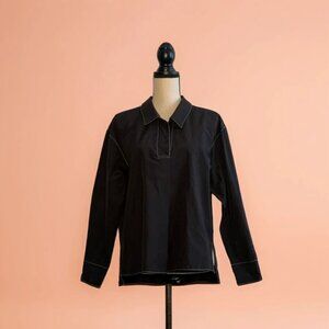 🟠 United Tokyo 🟠 black polo shirt | minimalist Japanese design